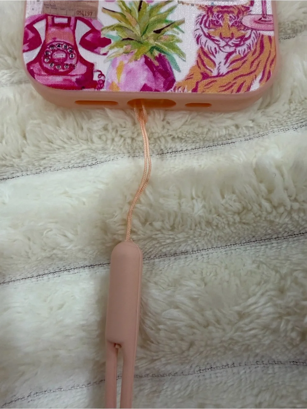 Cute pink coastal-style phone case for iPhone 15 Pro